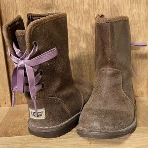 UGG Corene Girl’s Boots Size 7 Toddler Brown Purple